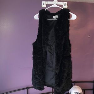 Fuzzy black vest